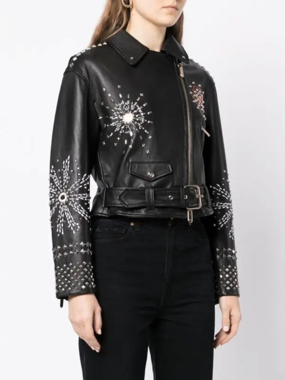 TEMPERLEY LONDON STUDDED EMBELLISHED LEATHER JACKET